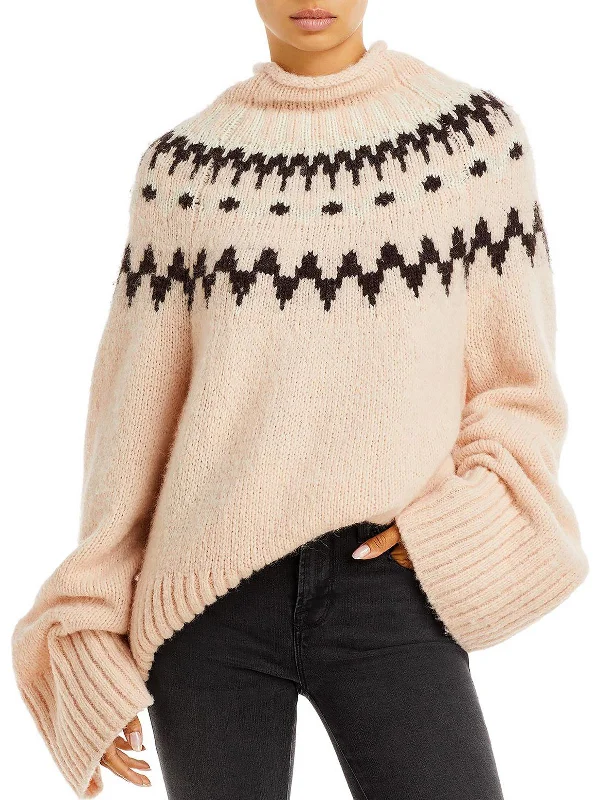 Ruby Womens Alpaca Oversized Funnel-Neck Sweater