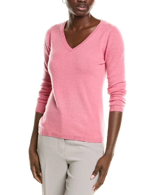 sofiacashmere Modern V-Neck Cashmere Sweater